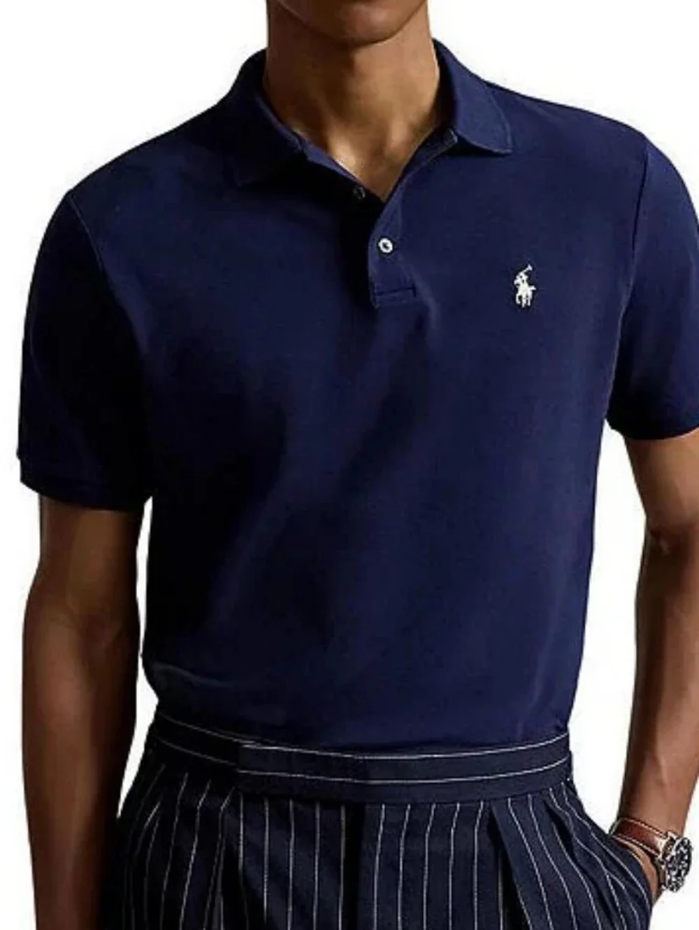 Ralph Lauren Navy Short-Sleeve Polo with White Pony Logo Size 2X Soft Comfy Prep
